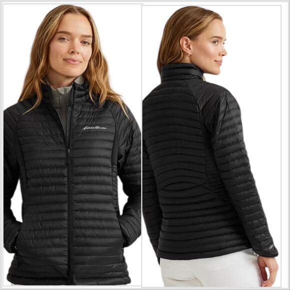 Eddie Bauer First Ascent Microderm 2.0 Down Puffer Jacket Women's Black 800 Sz M - Picture 1 of 13